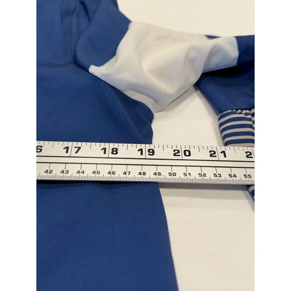 Women's Colorblock Stripe Geometric Blouse - Picture 5 of 7